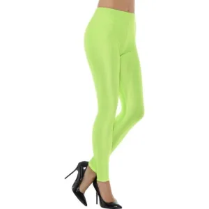 80s Disco Spandex Leggings - Neon Green