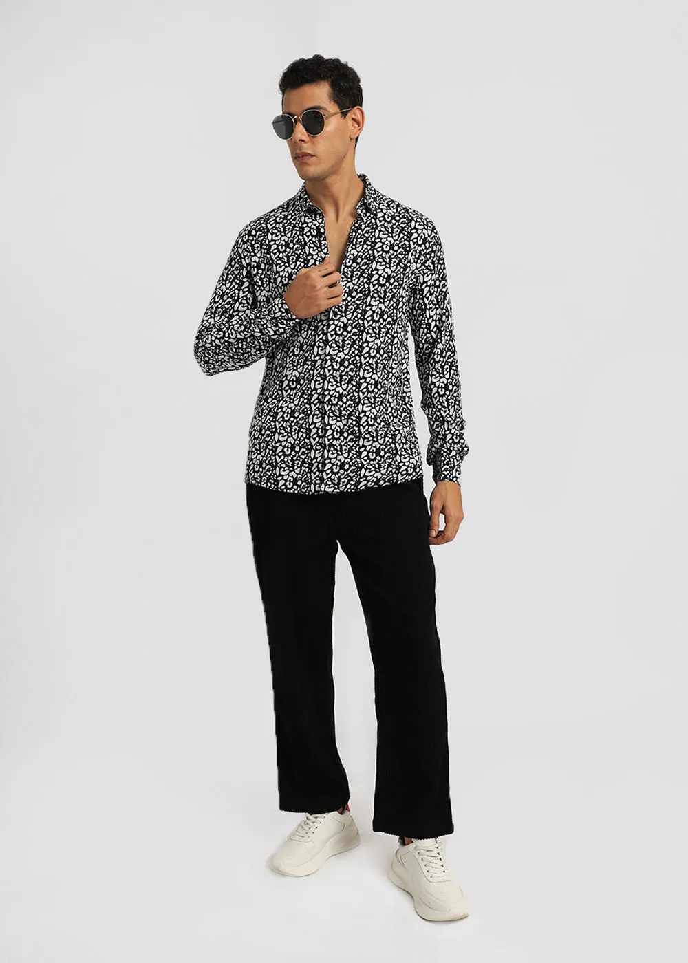 Achromatic Rosette Print Full sleeve shirt