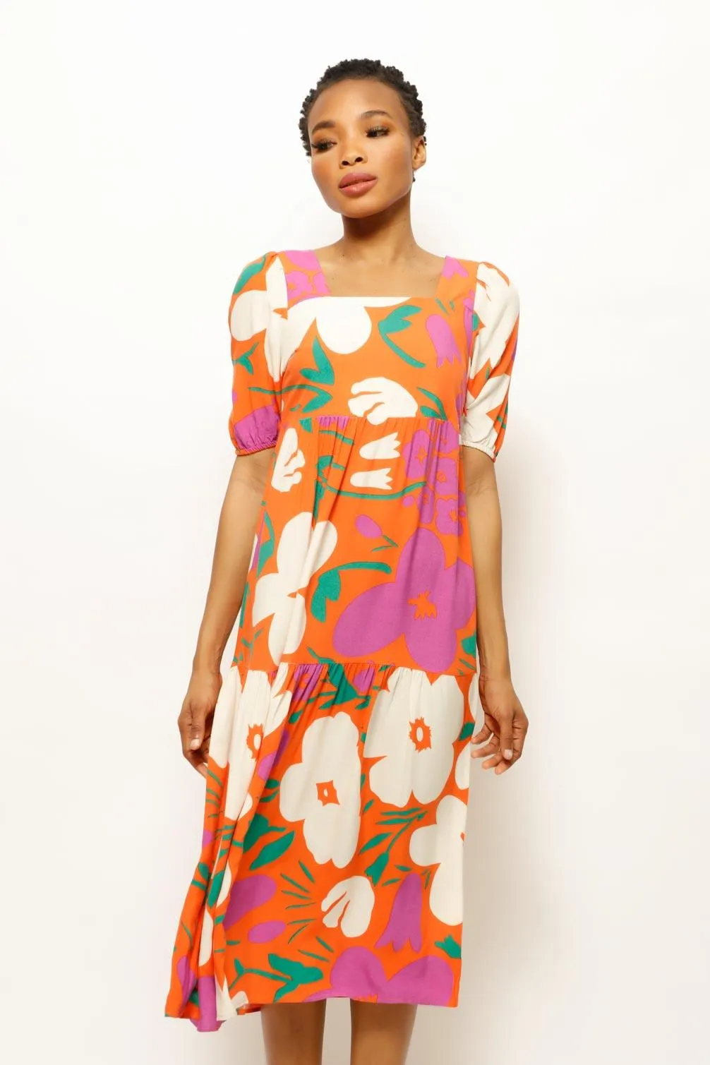 ALICIA GARDENIA FRESH FLORAL DRESS