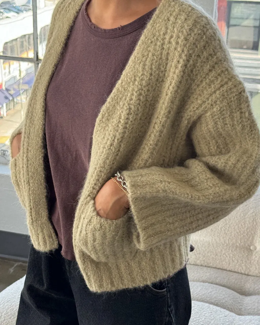 Alpaca Sweater Jacket  - Butter