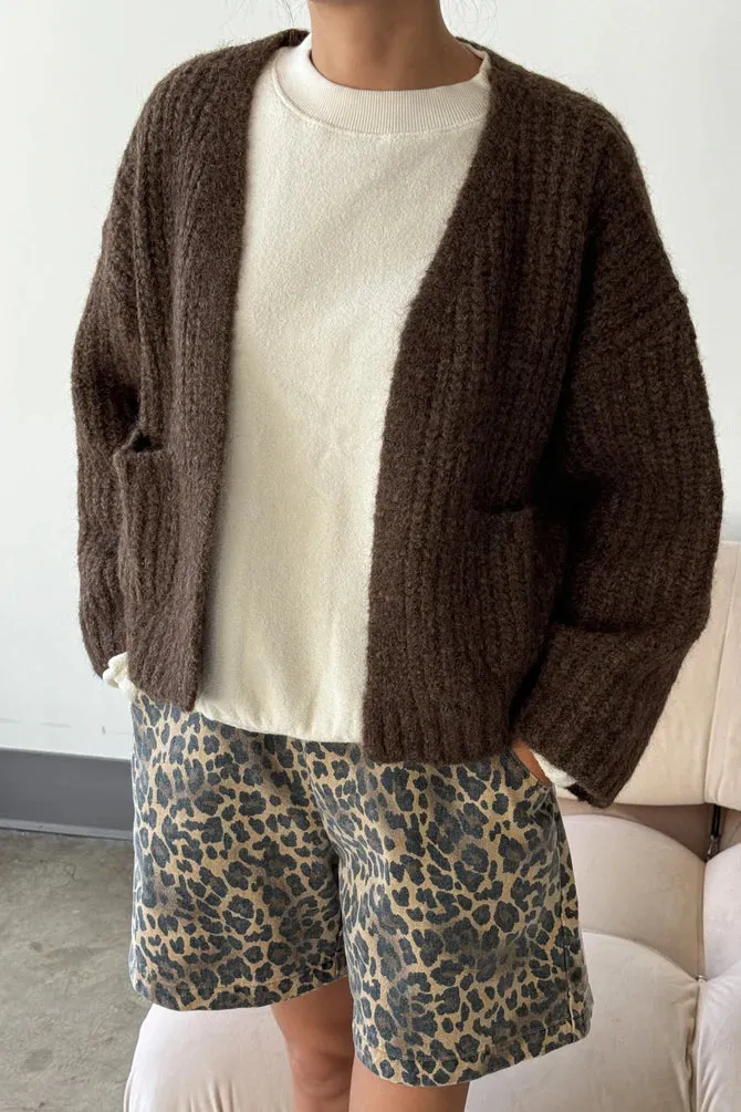 Alpaca Sweater Jacket | Wood