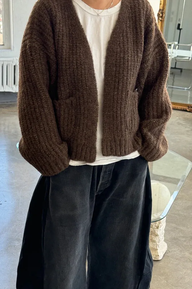 Alpaca Sweater Jacket | Wood