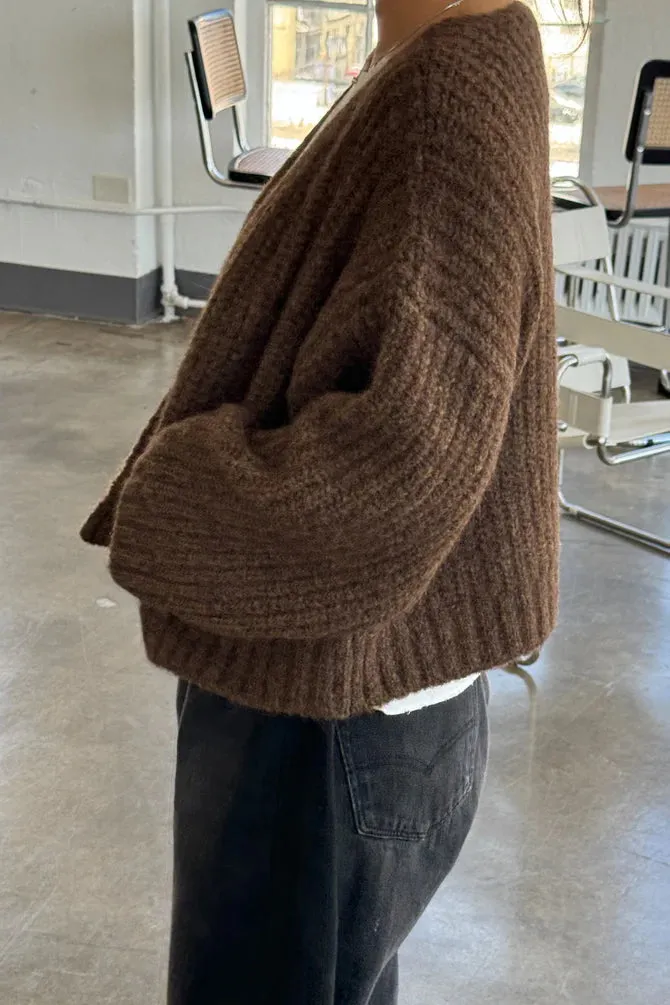 Alpaca Sweater Jacket | Wood