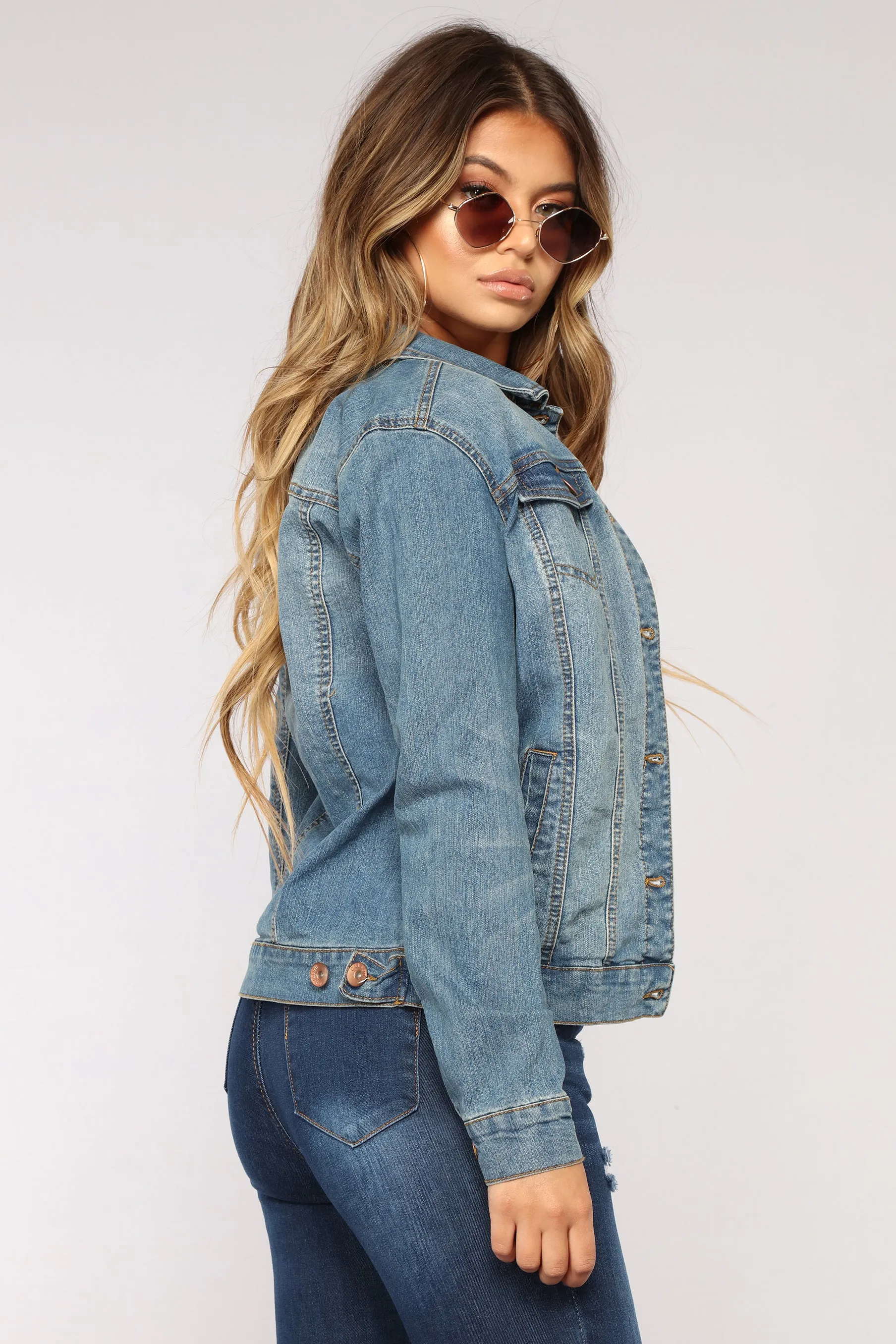 Anything Goes Denim Jacket - Medium Blue Wash