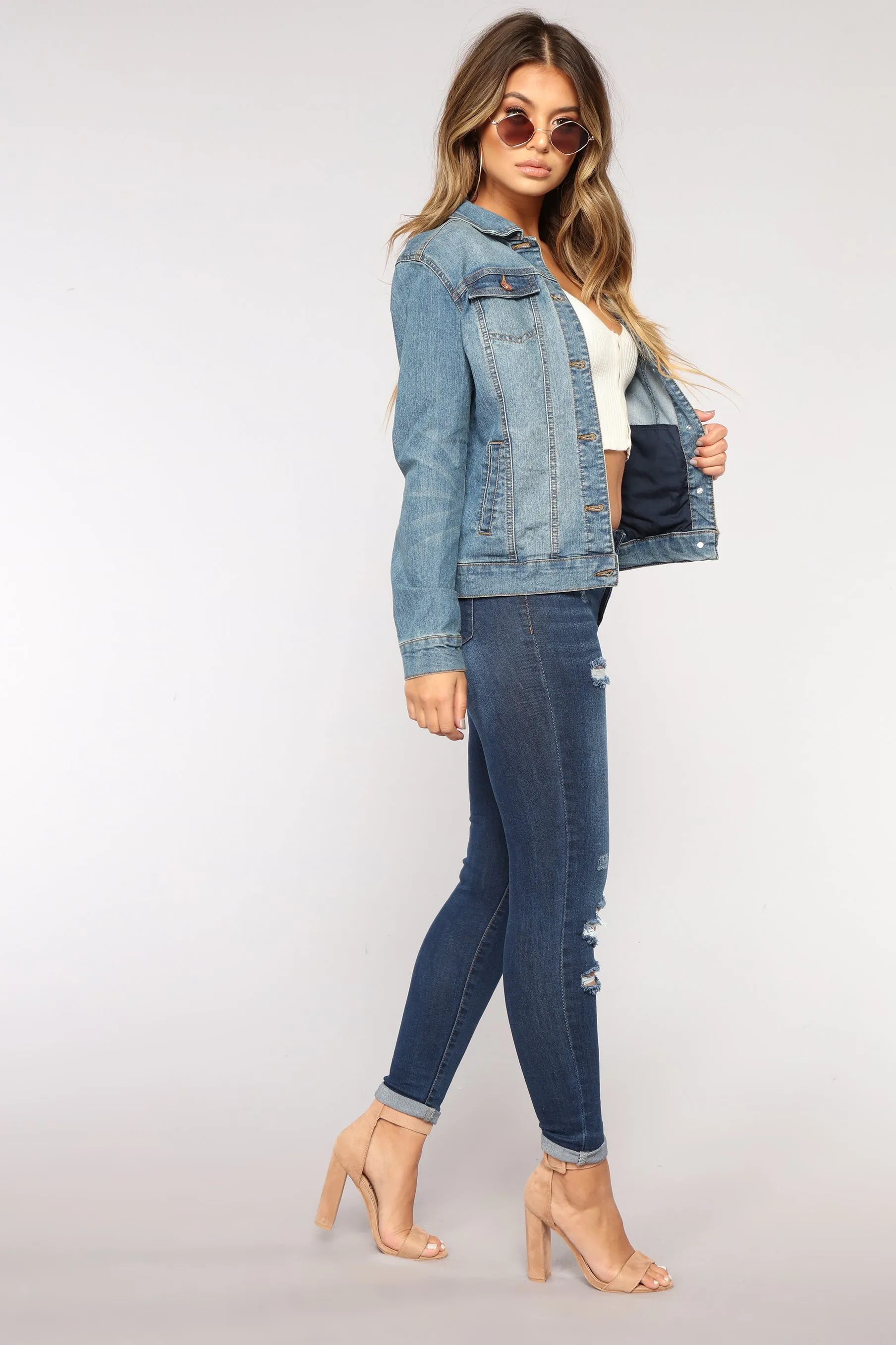 Anything Goes Denim Jacket - Medium Blue Wash