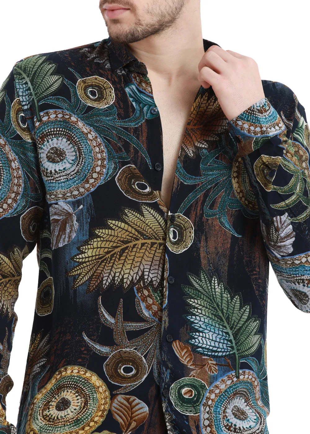 Areca Teal Green Feather Shirt