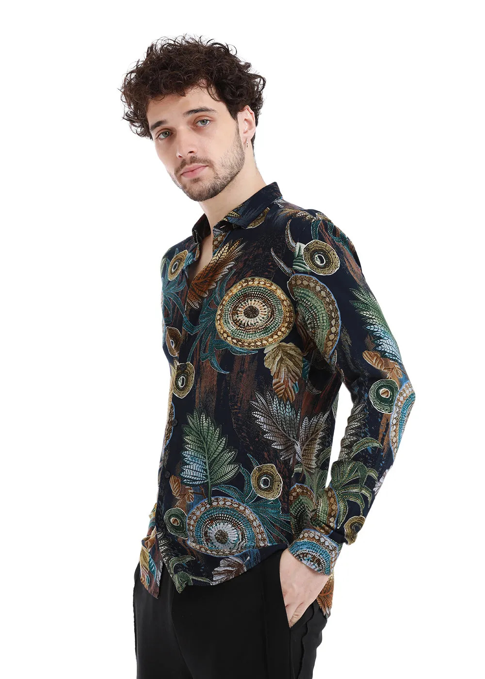 Areca Teal Green Feather Shirt