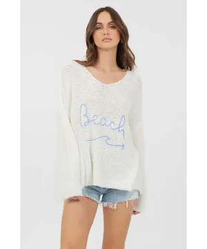 Beach Gal V-Neck Sweater