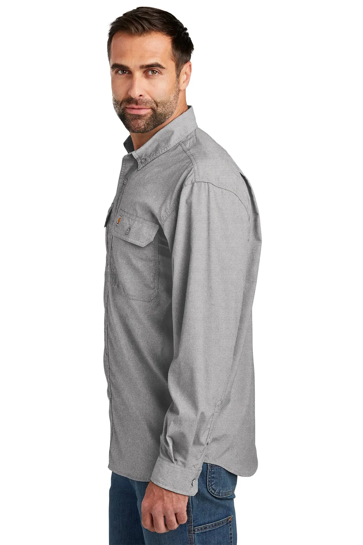 Carhartt Force Long Sleeve Custom Shirts, Steel