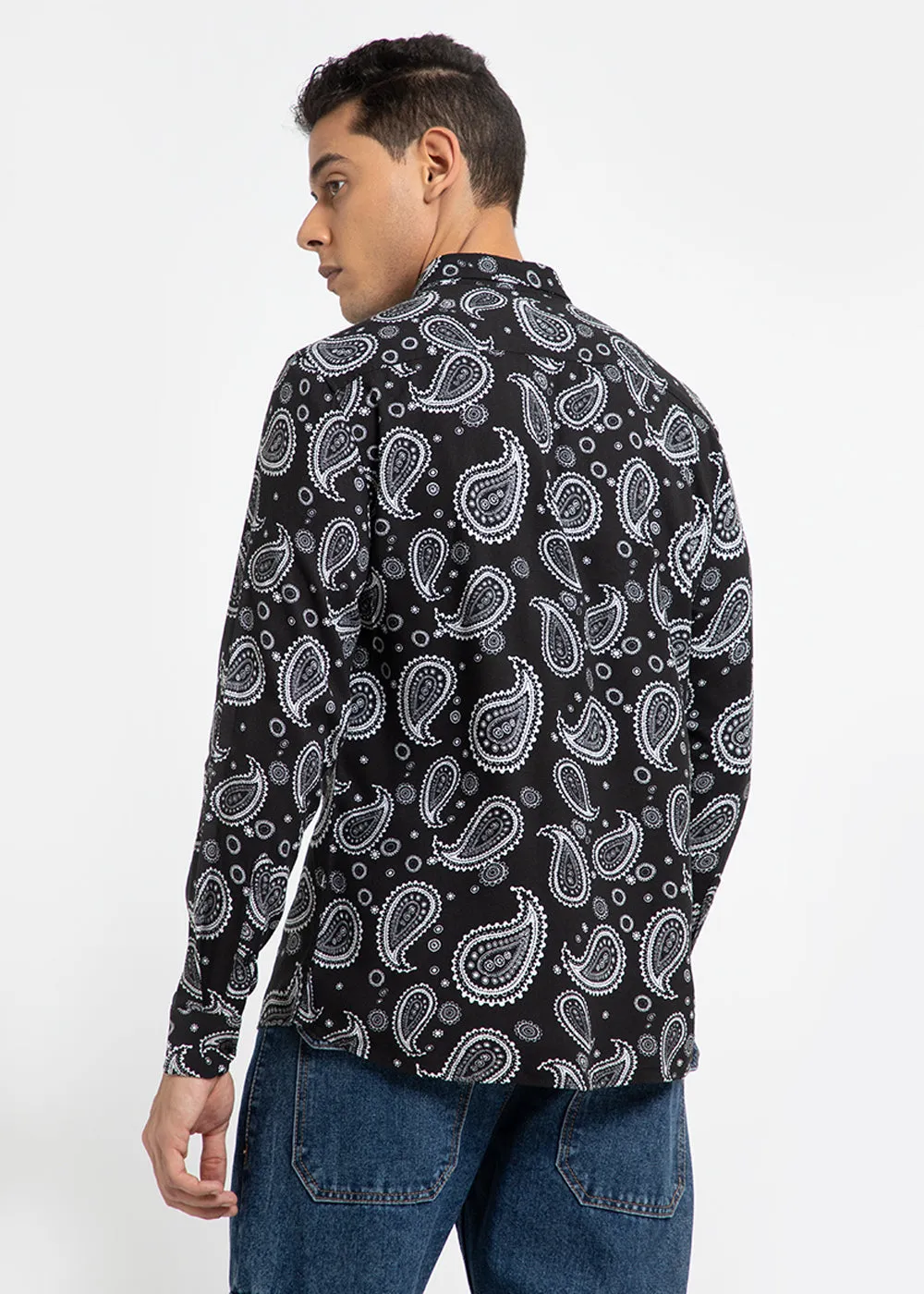 Charcoal Paisley Print Shirt