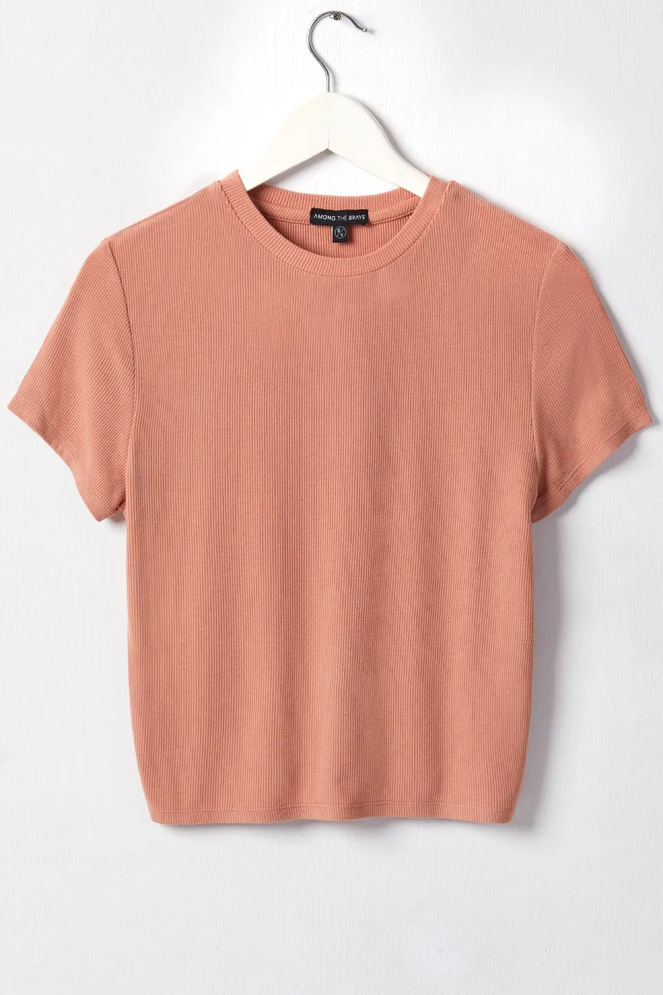 Cheerful SS Cropped Toffee Rib Tee