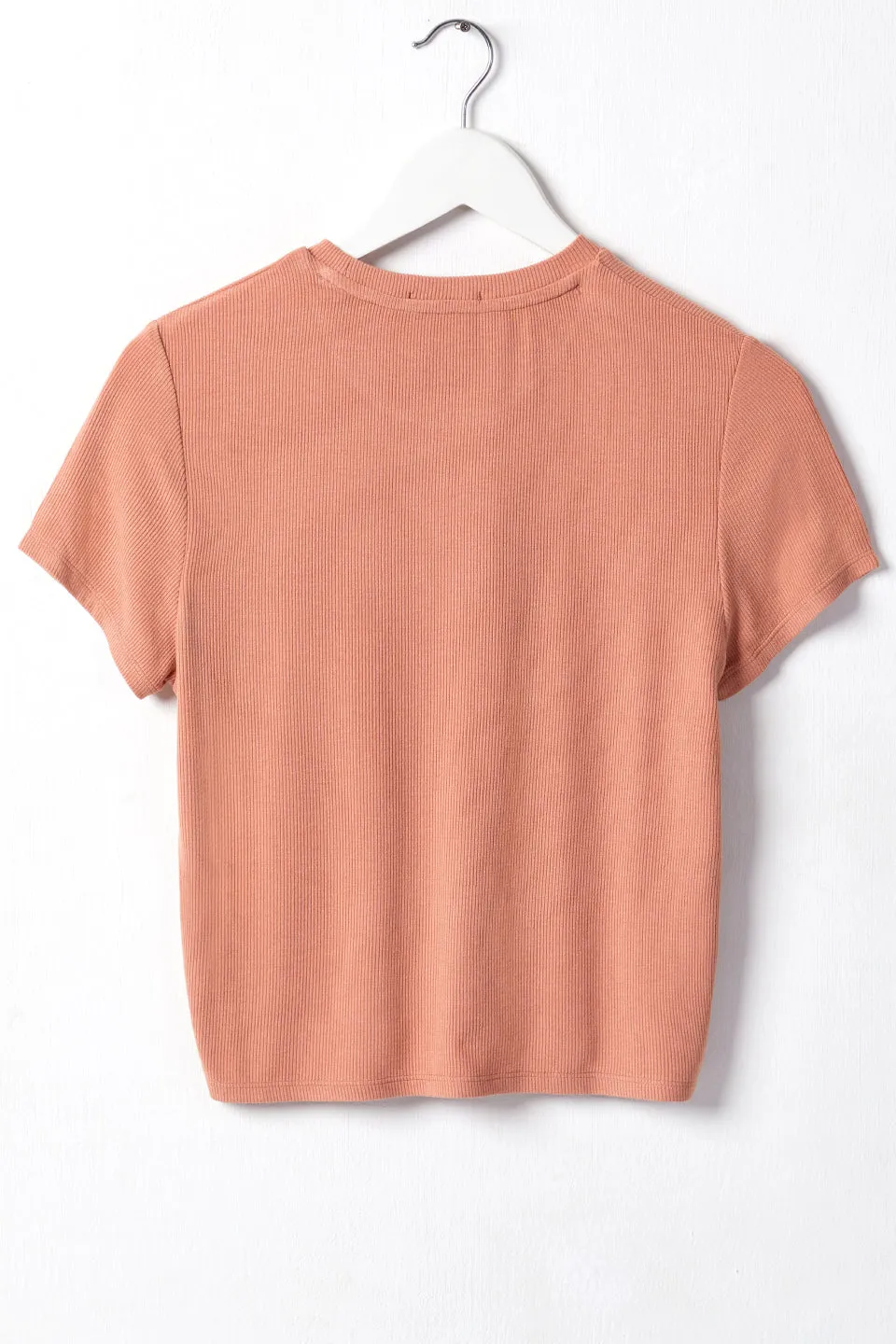 Cheerful SS Cropped Toffee Rib Tee