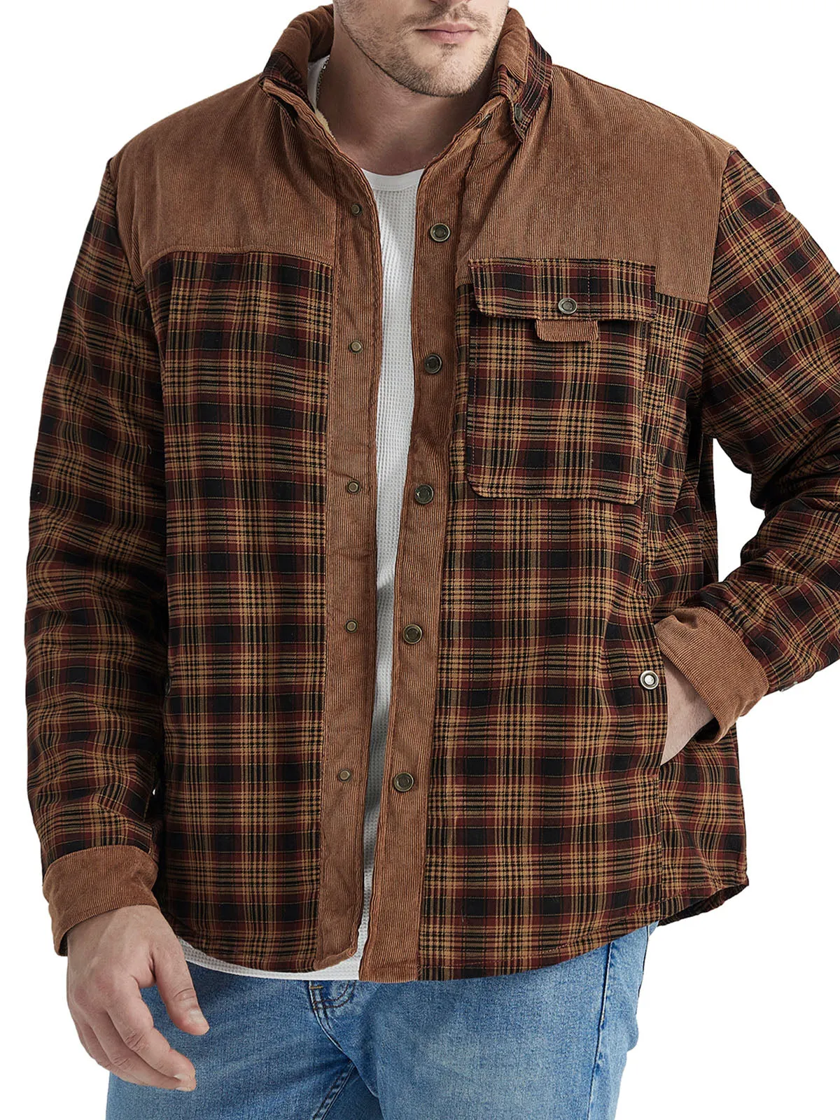 Classic Flannel Lined Plaid Cotton Jacket