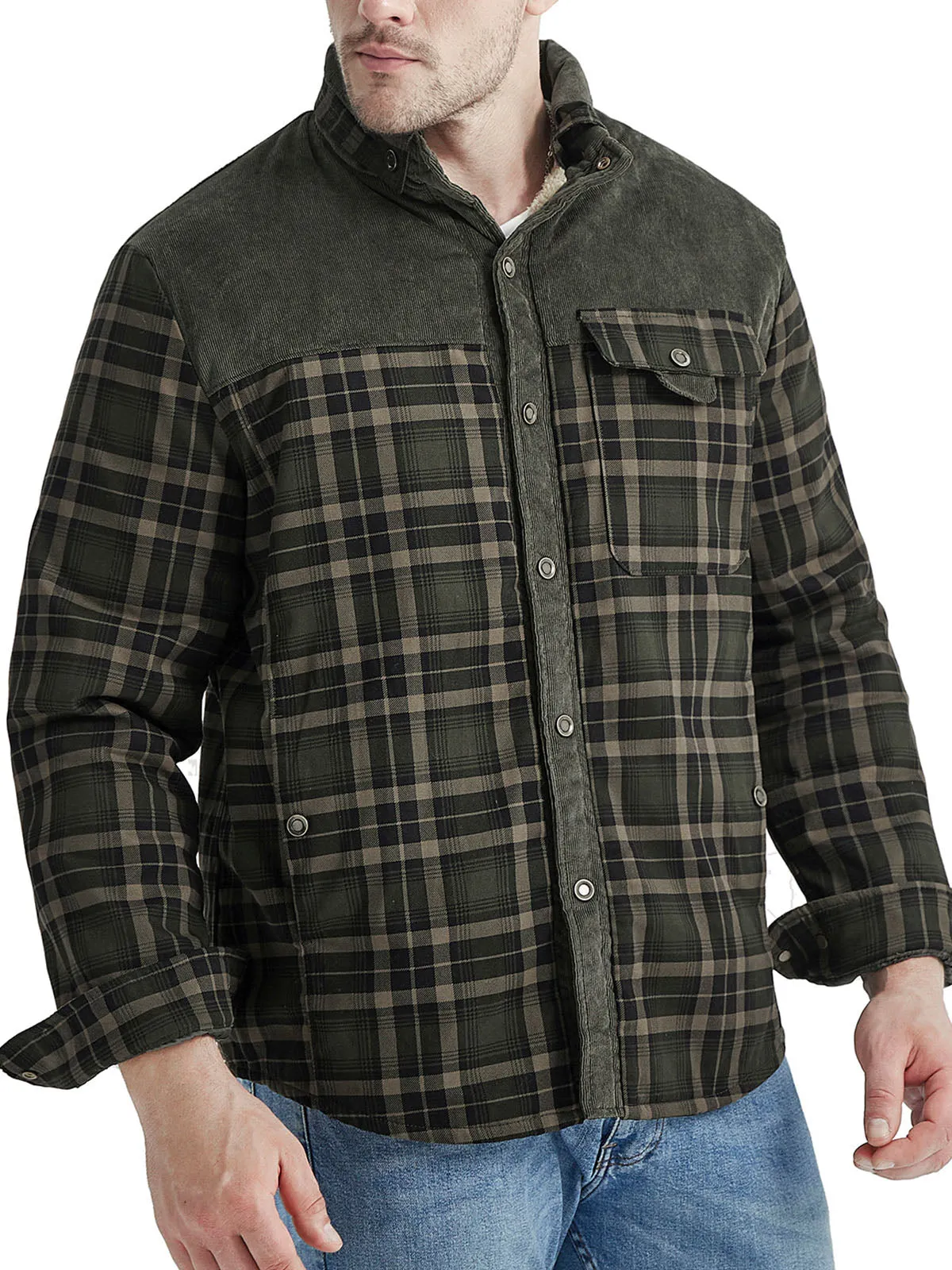 Classic Flannel Lined Plaid Cotton Jacket