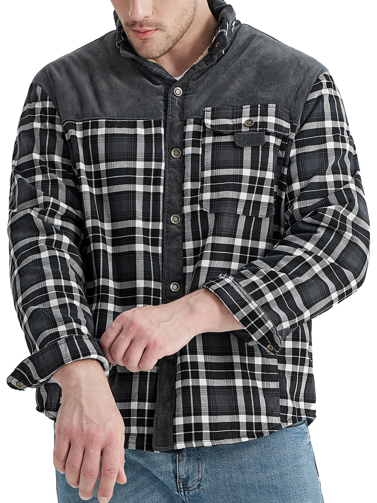 Classic Flannel Lined Plaid Cotton Jacket