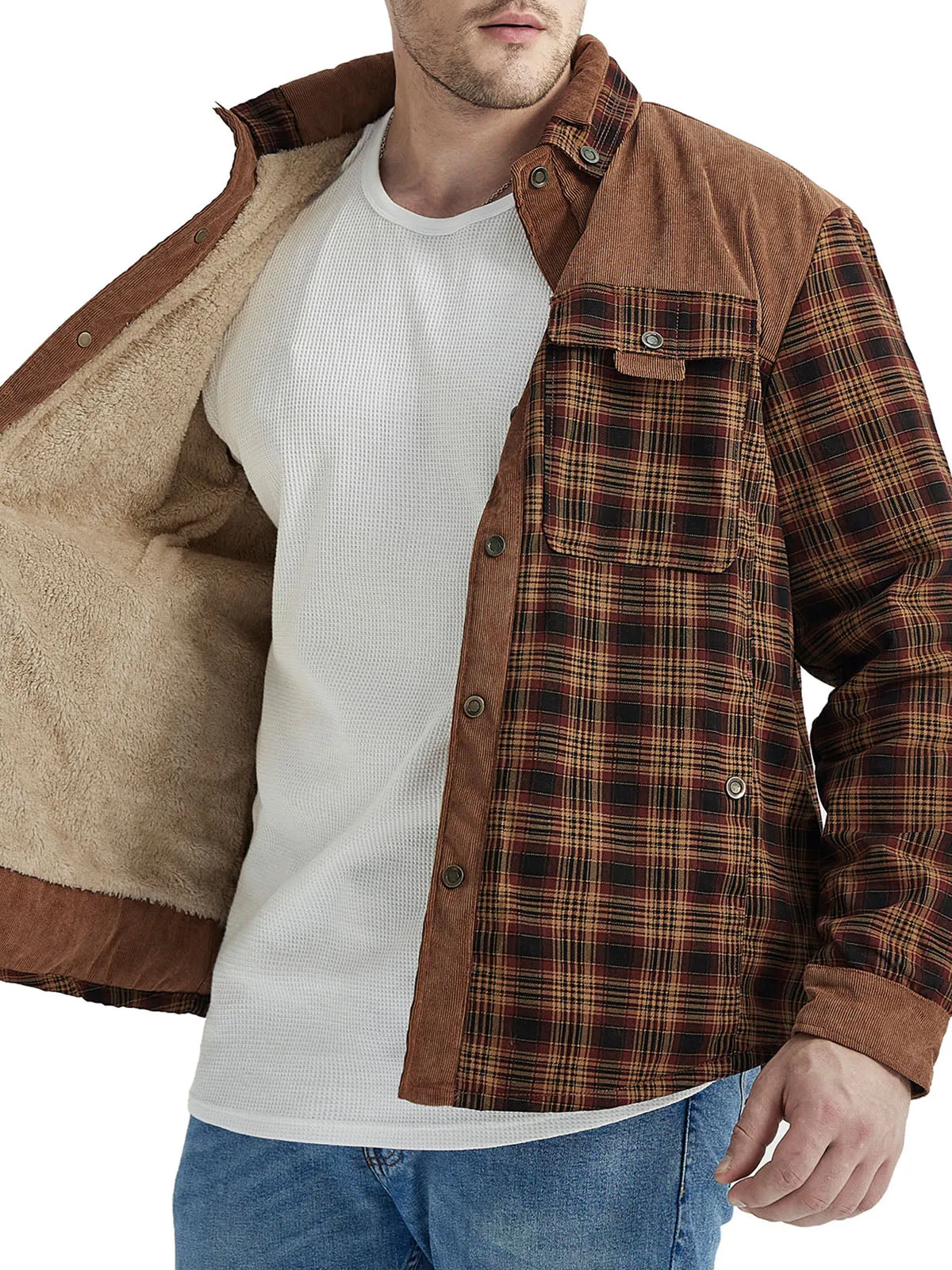 Classic Flannel Lined Plaid Cotton Jacket