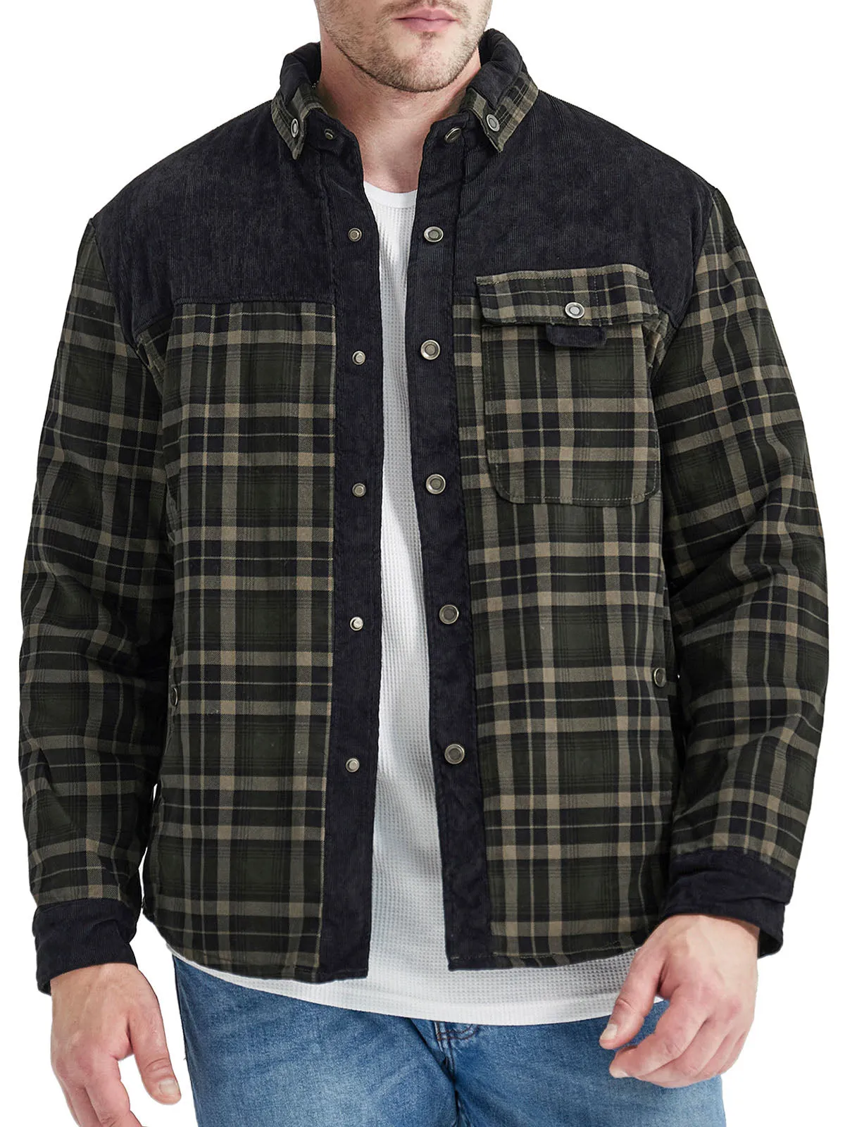 Classic Flannel Lined Plaid Cotton Jacket