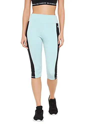 Clovia Women's Snug Fit High-Rise Active Capri (AB0093A03_Blue_M)