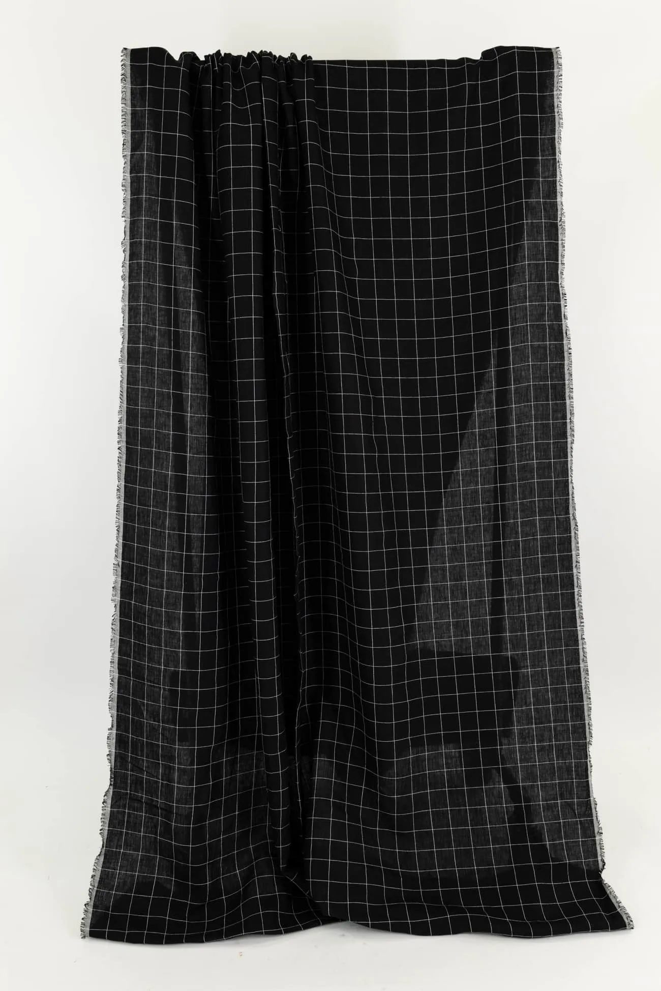 Coal Check Linen Woven