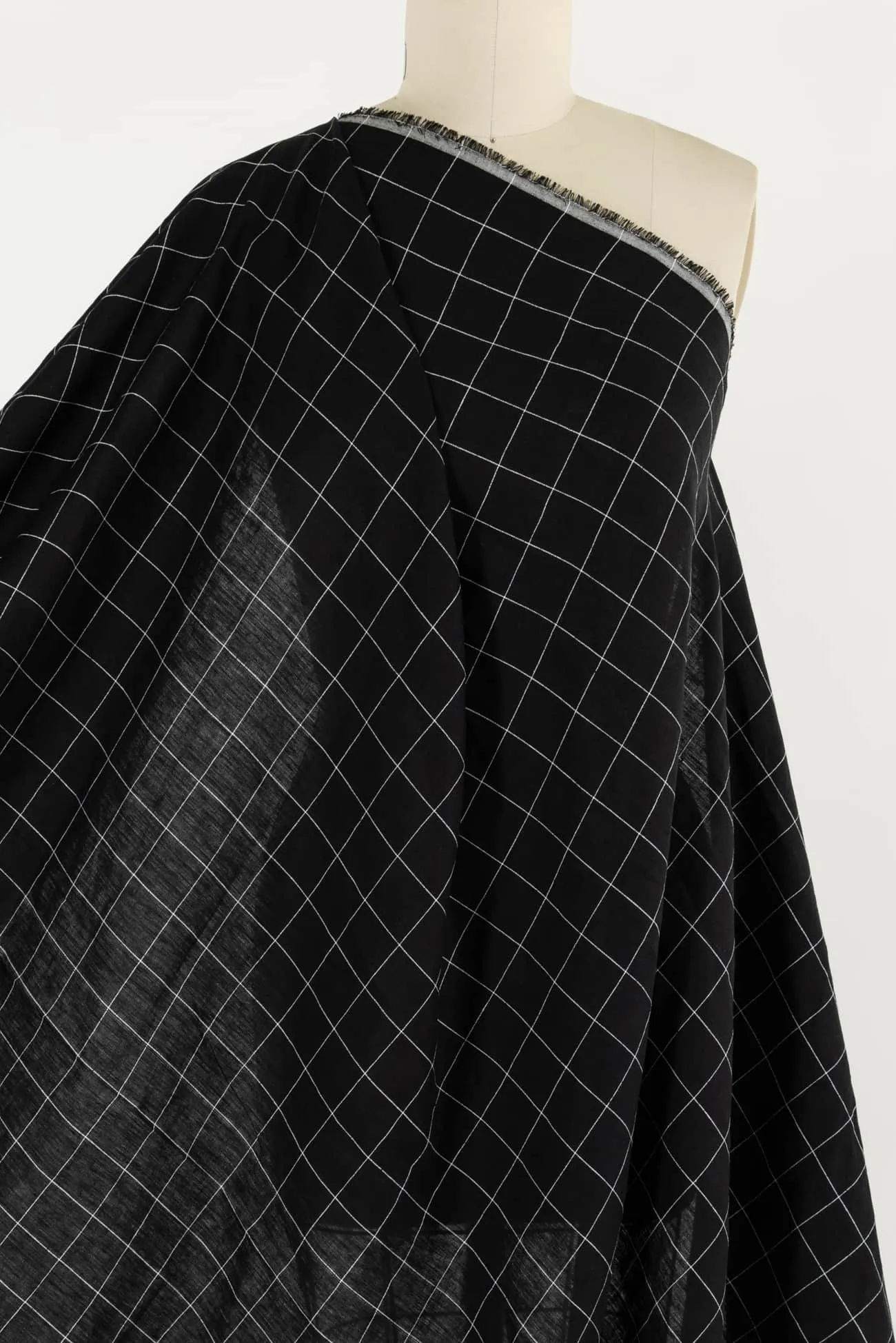 Coal Check Linen Woven