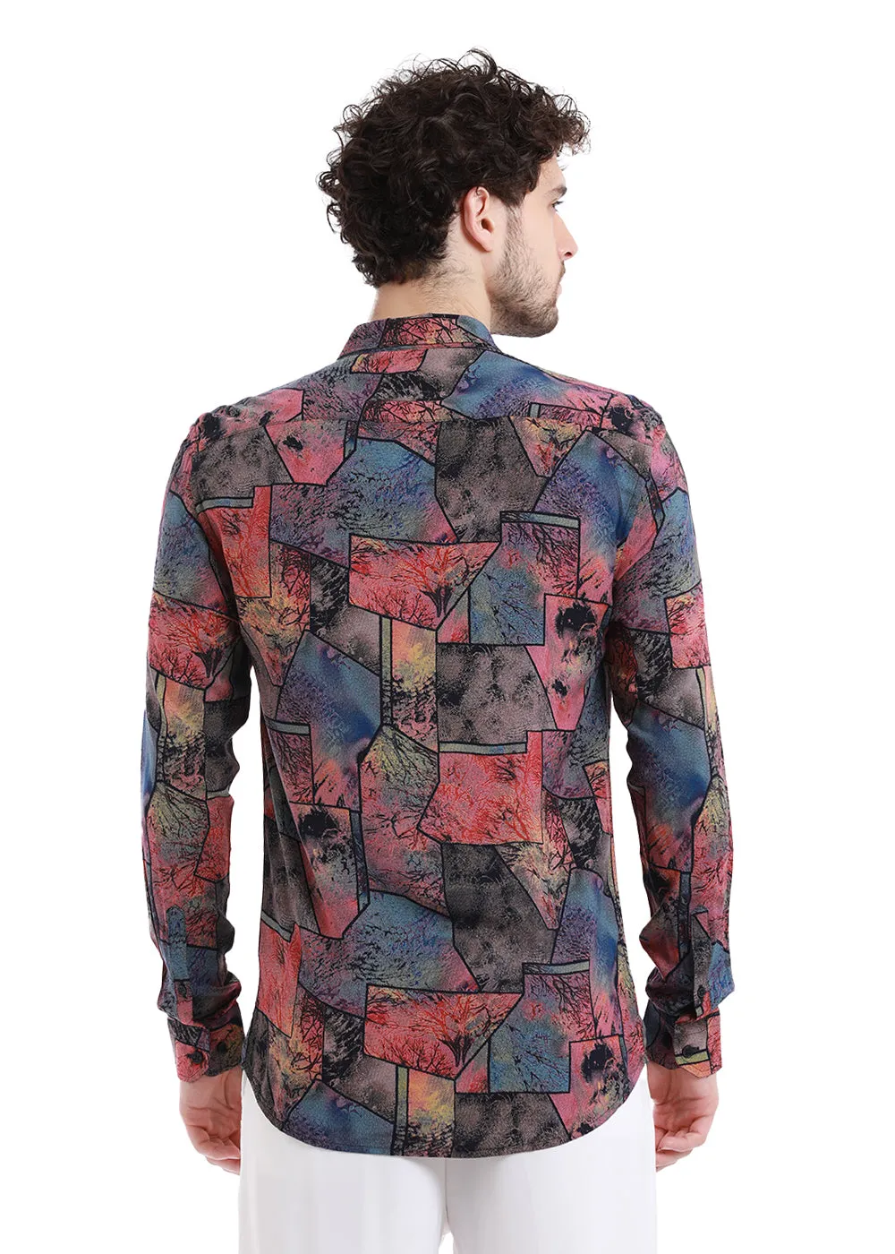 Stylish Moss Pink Printed Feather Shirt from Copac - Enhanced Title