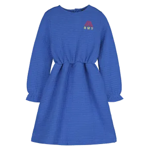 DR08-SHORT QUILTED DRESS EMBRODERY-Fresh blue