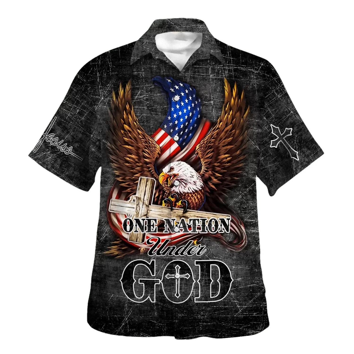 Eagle One Nation Under God Hawaiian Shirts For Men And Women - Christian Hawaiian Shirt - Hawaiian Summer Shirts