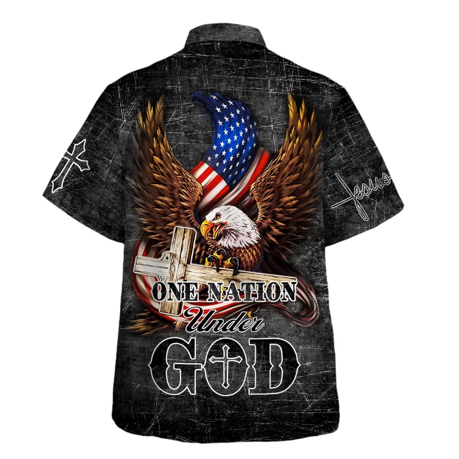 Eagle One Nation Under God Hawaiian Shirts For Men And Women - Christian Hawaiian Shirt - Hawaiian Summer Shirts