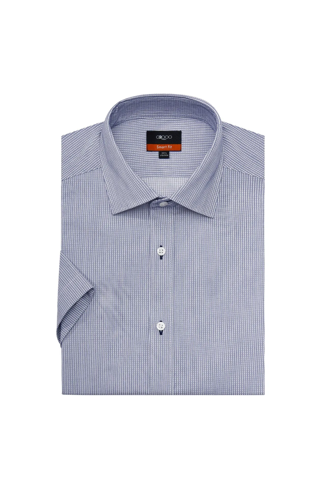 Easy Care Stretch Stripe Shirt in Smart Fit Short Sleeve