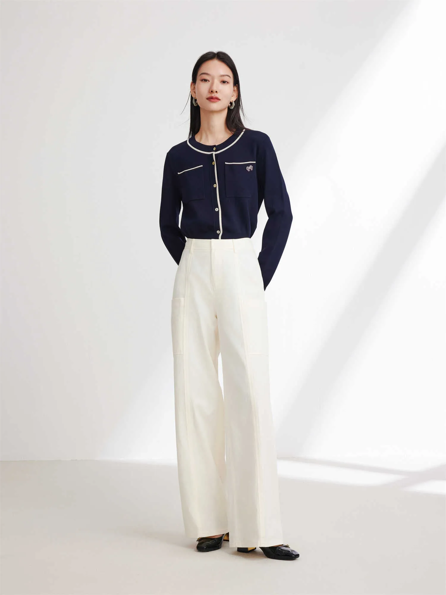 EP YAYING Simple-designed Straight Pants