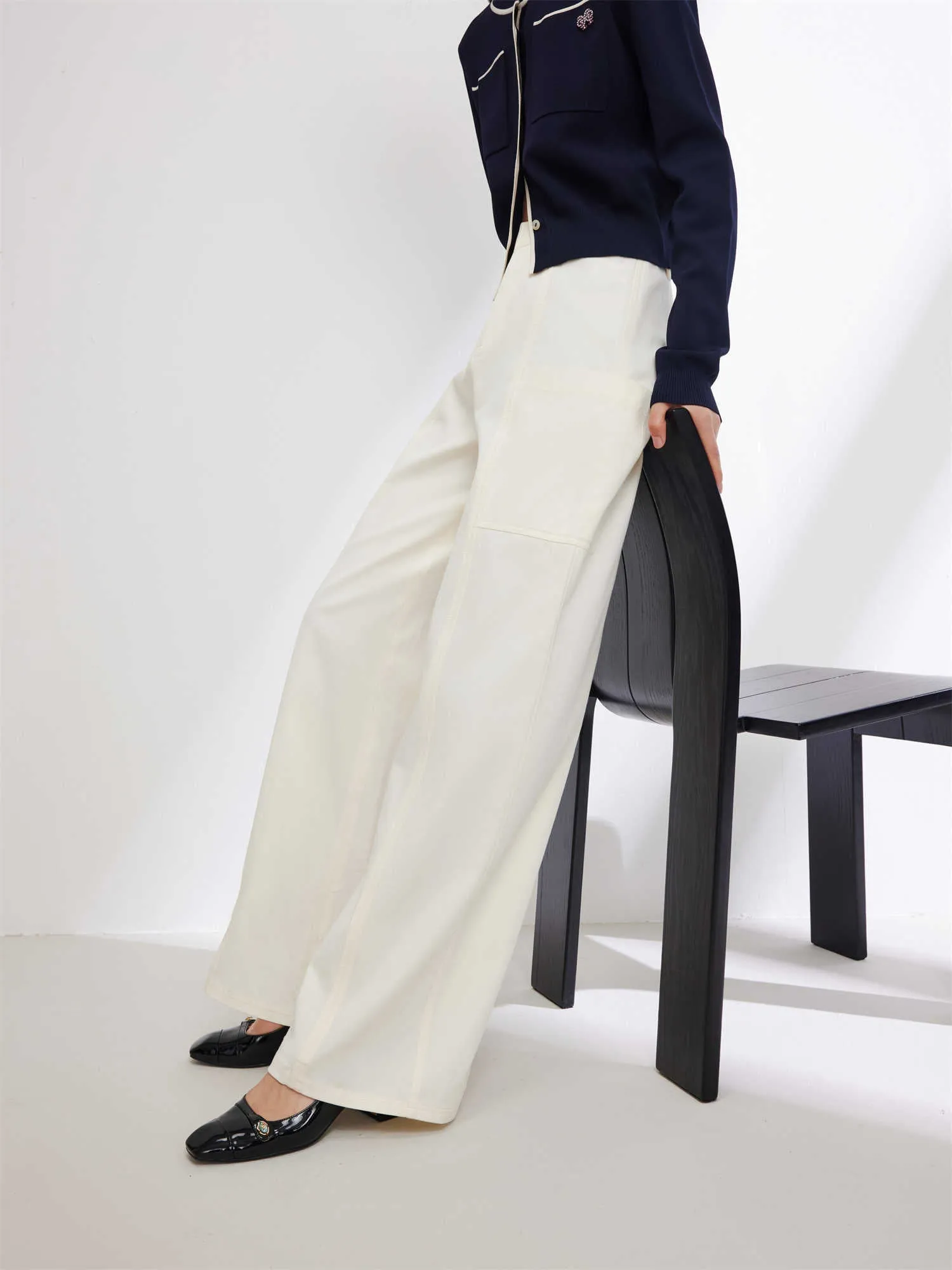 EP YAYING Simple-designed Straight Pants