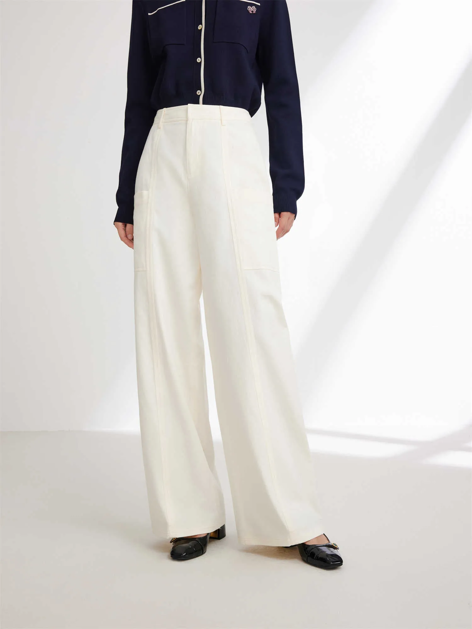 EP YAYING Simple-designed Straight Pants