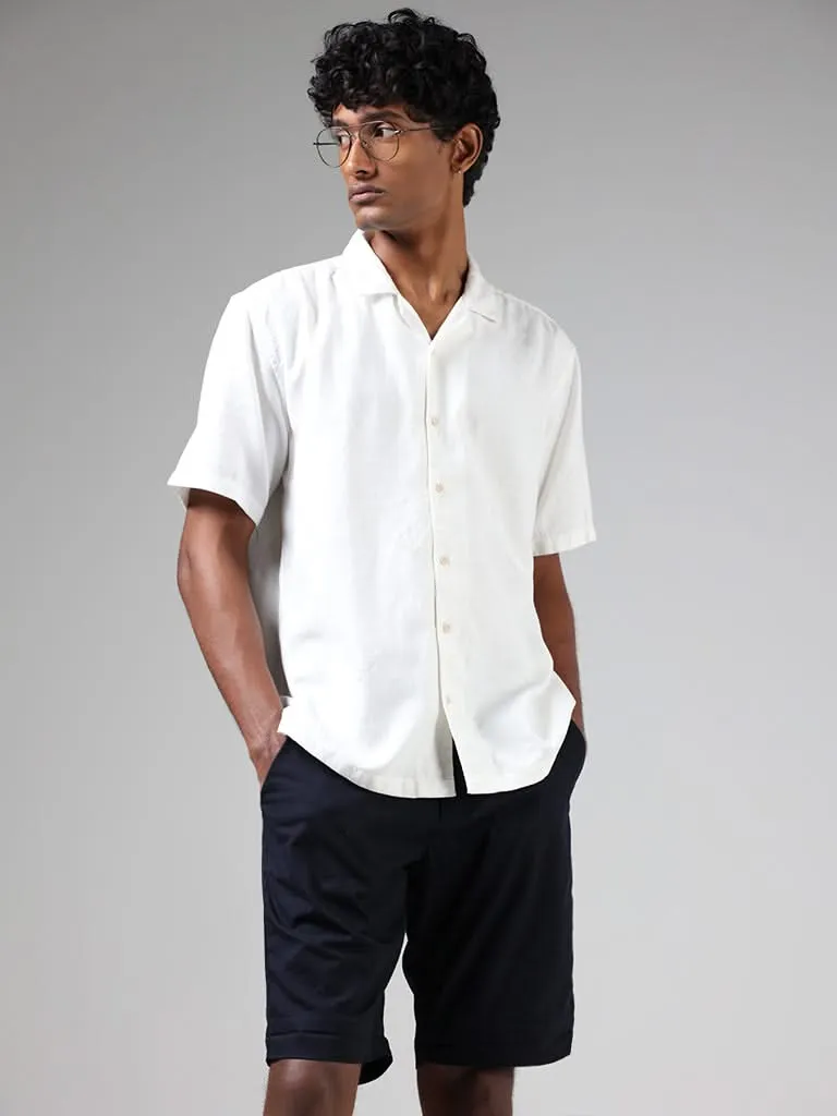 ETA Off White Self-Textured Resort-Fit Shirt