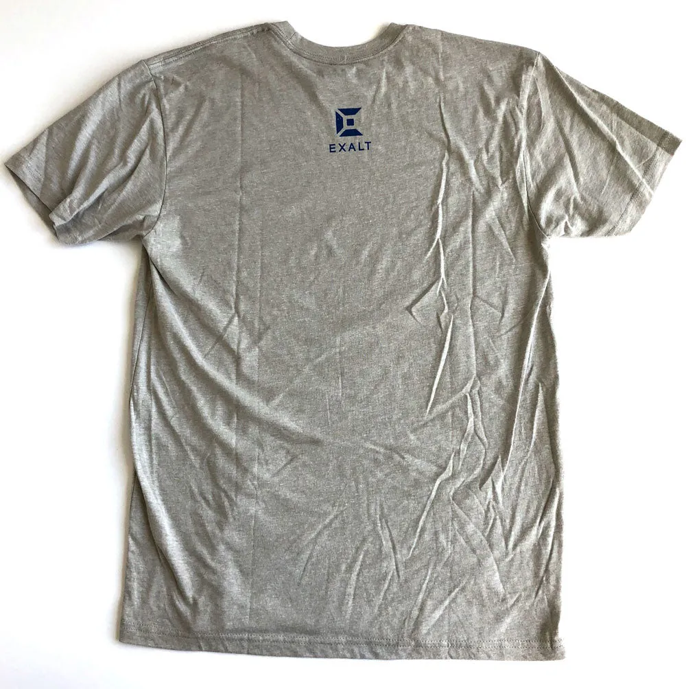 Exalt Paintball Blue Logo Light Grey T-Shirt - Small