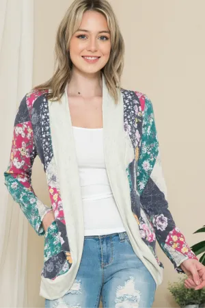 Floral long sleeve cardigan