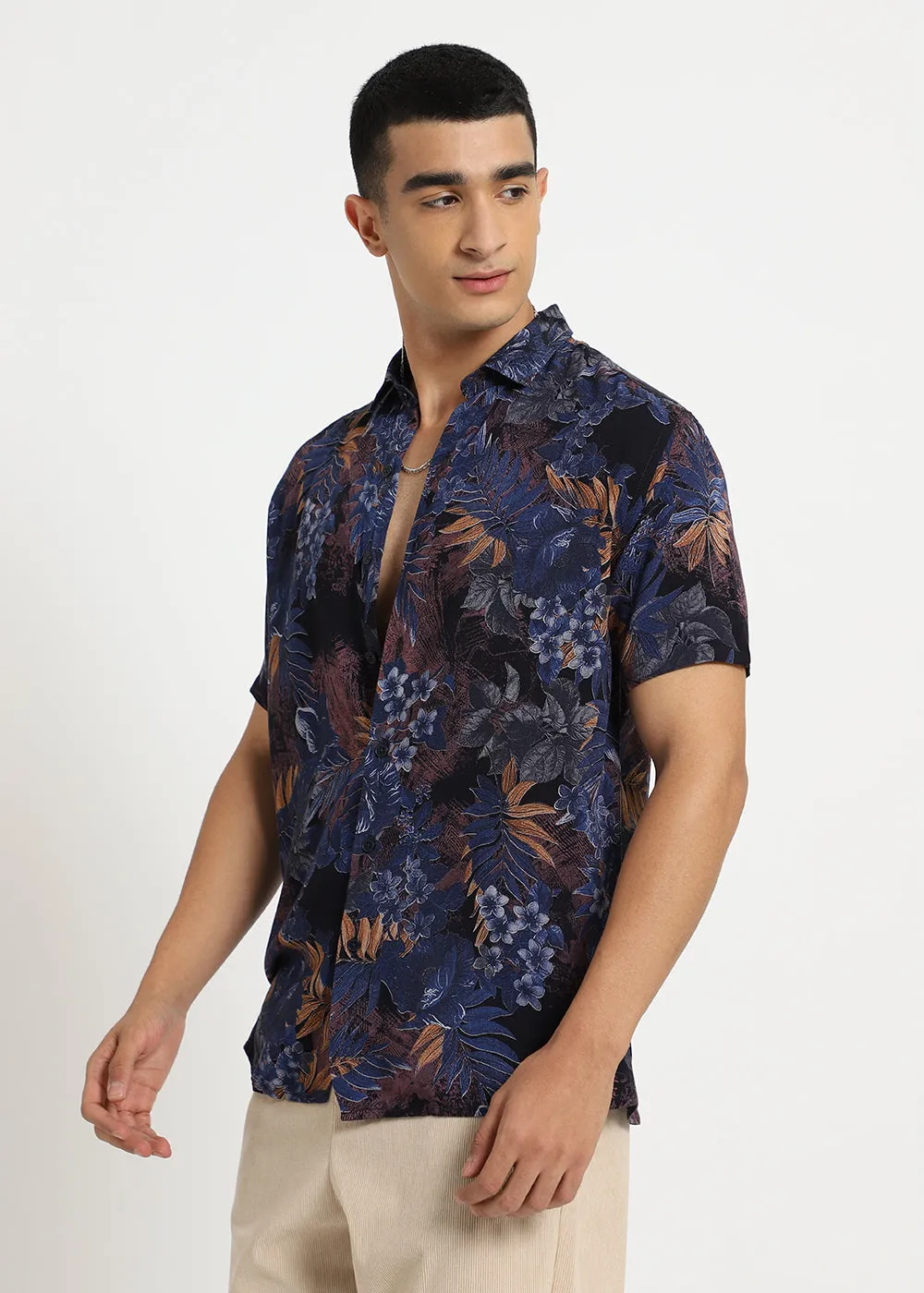 Foliage Blue Feather shirt