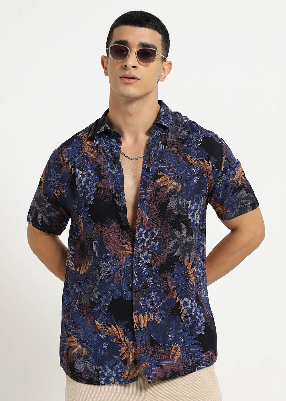 Foliage Blue Feather shirt