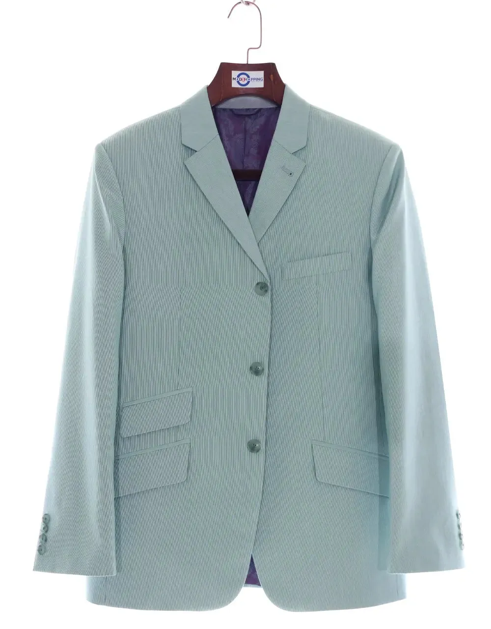 Green Pinstripe Summer Jacket