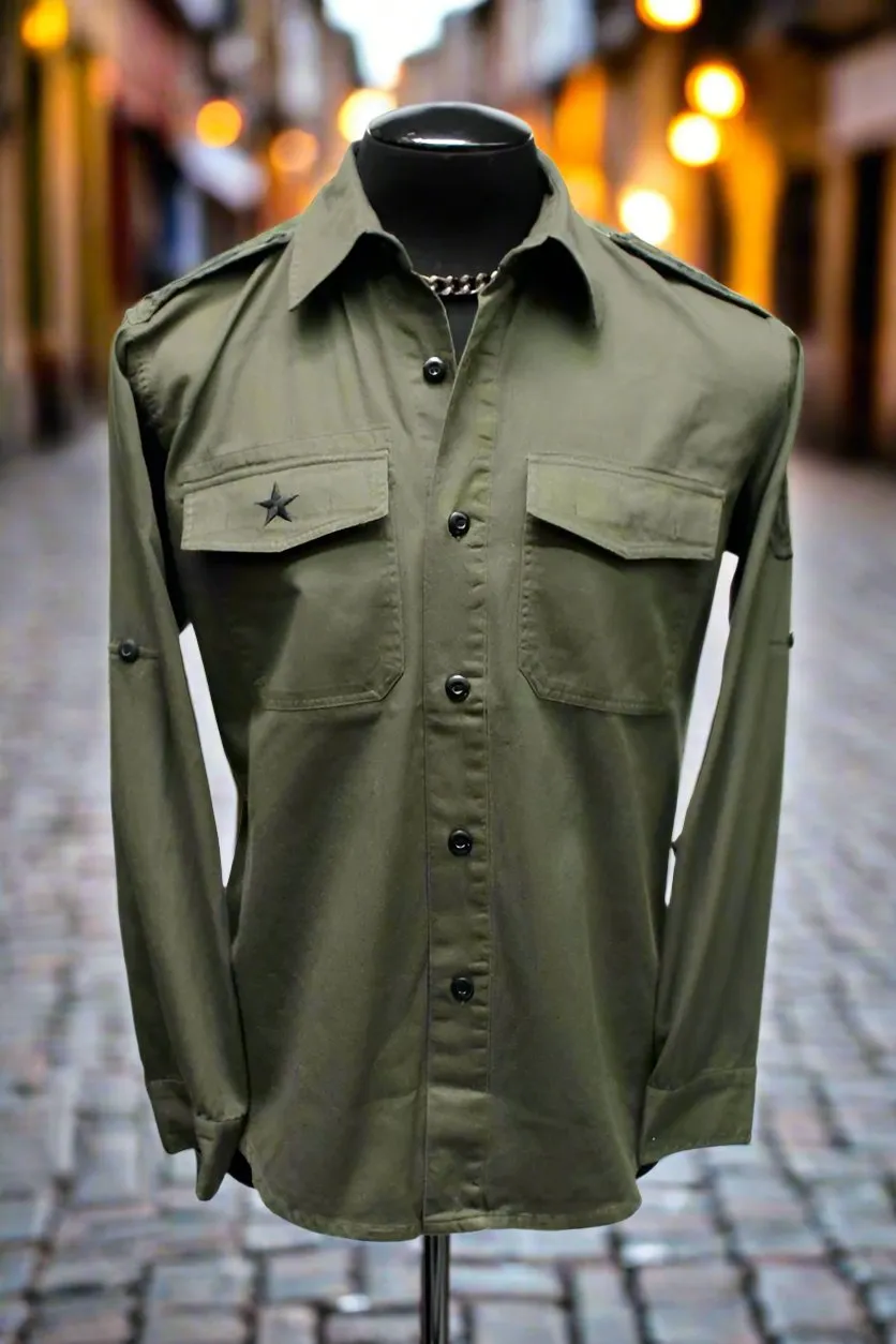 GUERRILLA ARMY SHIRT - OLIVE W/ BLACK