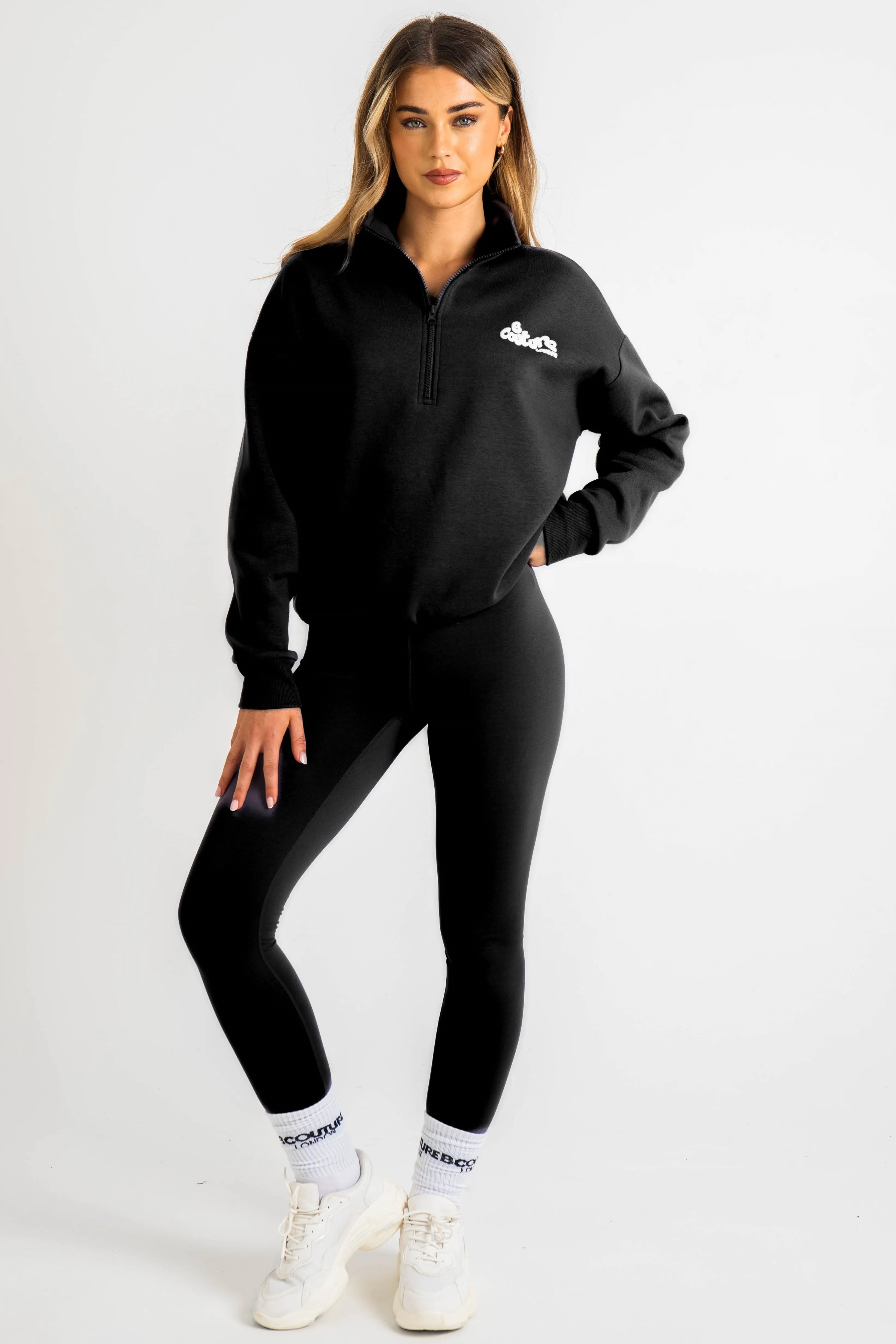 Hatherley Half-Zip Sweatshirt & Leggings Set - Black