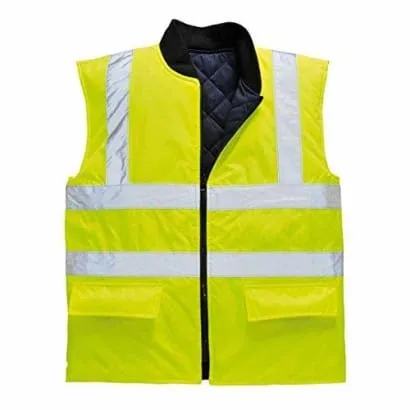 Hi Viz Interactive reversible Hi-Vis Bodywarmer/Gilet Portwest Rail RIS 3279 - S469