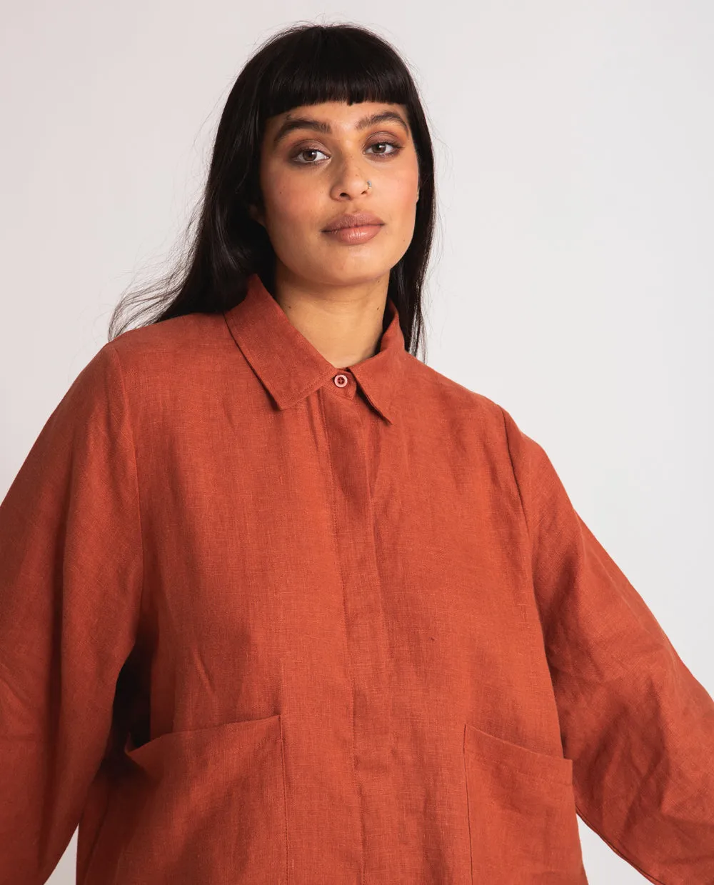 Jacqueline Linen Shirt In Clay