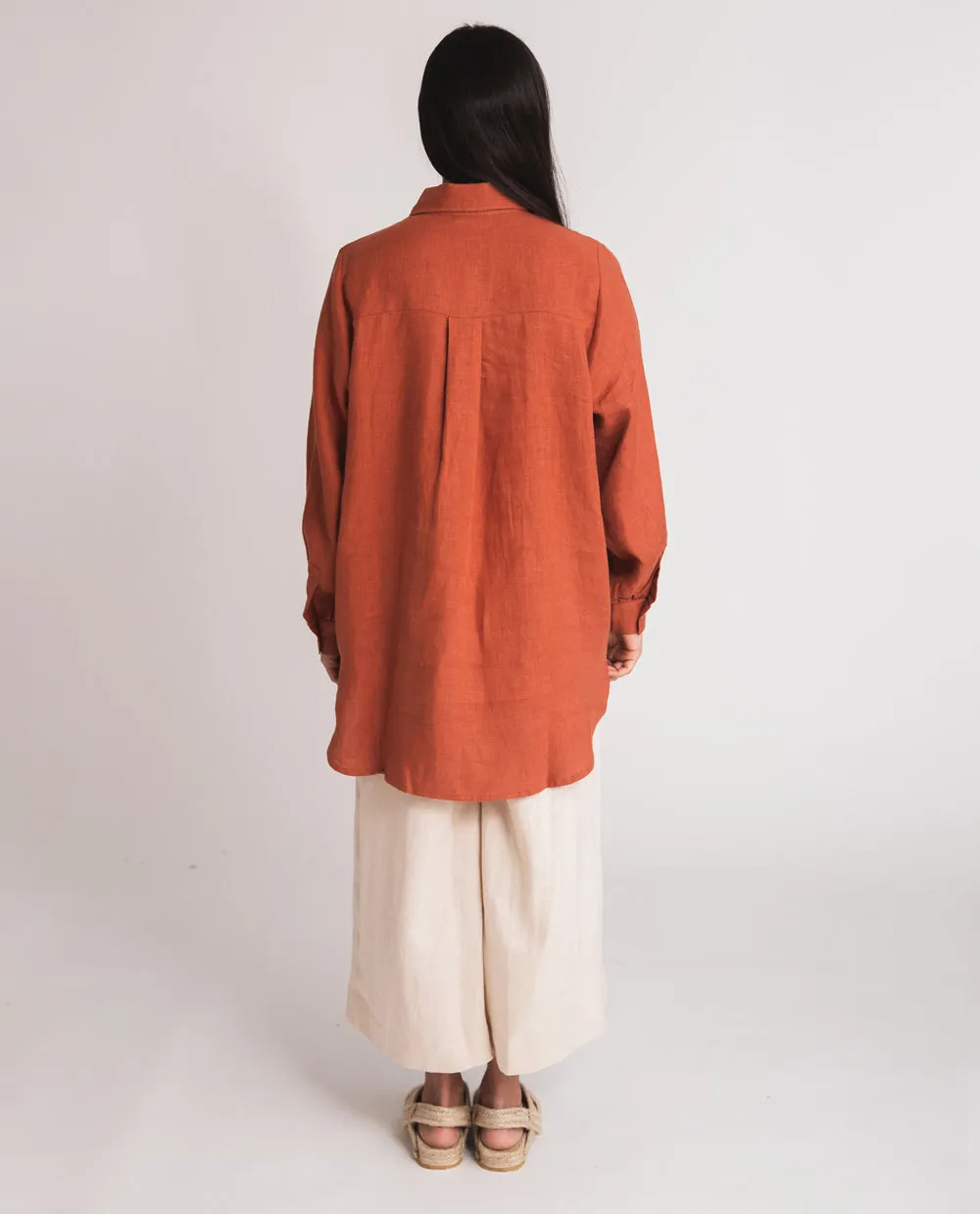 Jacqueline Linen Shirt In Clay