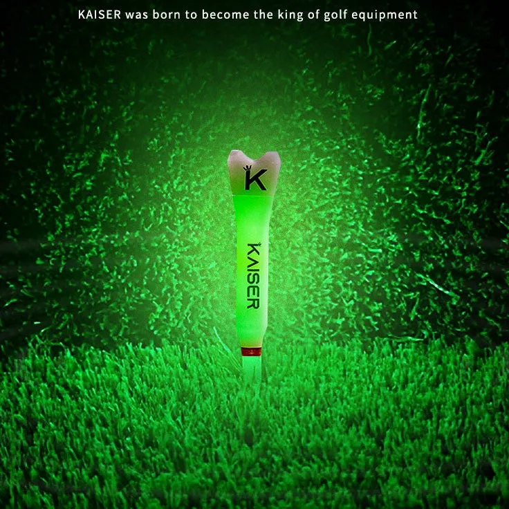 KAISER T5 Golf Tees Day Night Gifts Accessory Sets/ Long 5pcs Short 4pcs/ distance increase luminous anti-slicing Height fix Holders Glow in Dark Light up Flashing Made in Korea