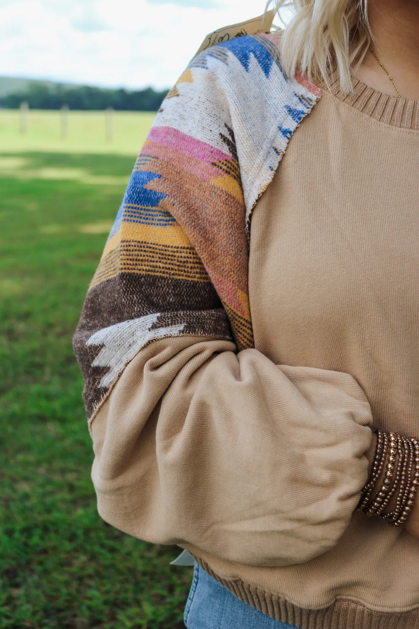 Keep Me In Mind Latte Brown Aztec Sweater