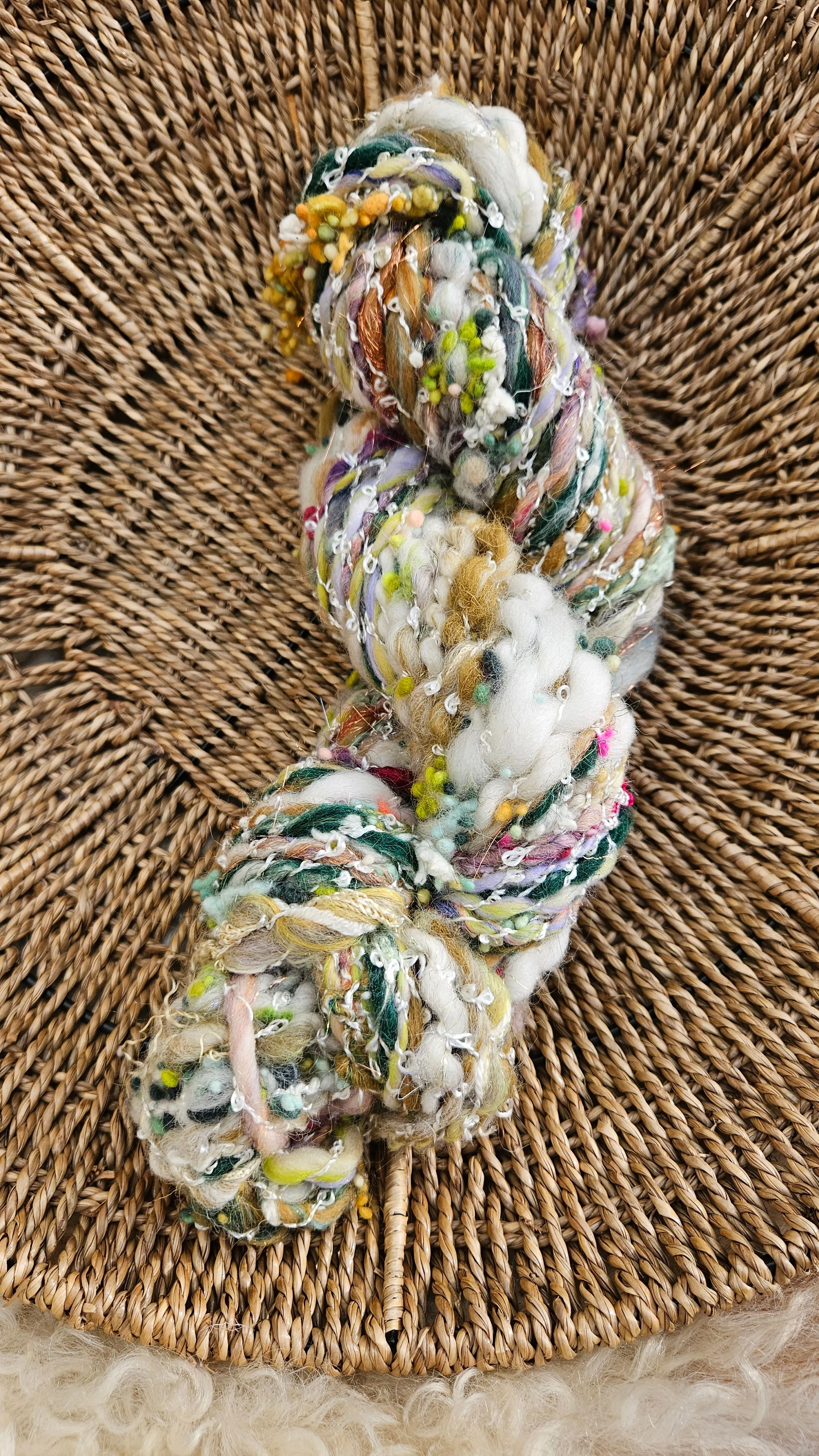 LETTER TO SANTA - Handspun Bulky Wool Textured Art Yarn - 49 Yards 3.9 oz WAFA