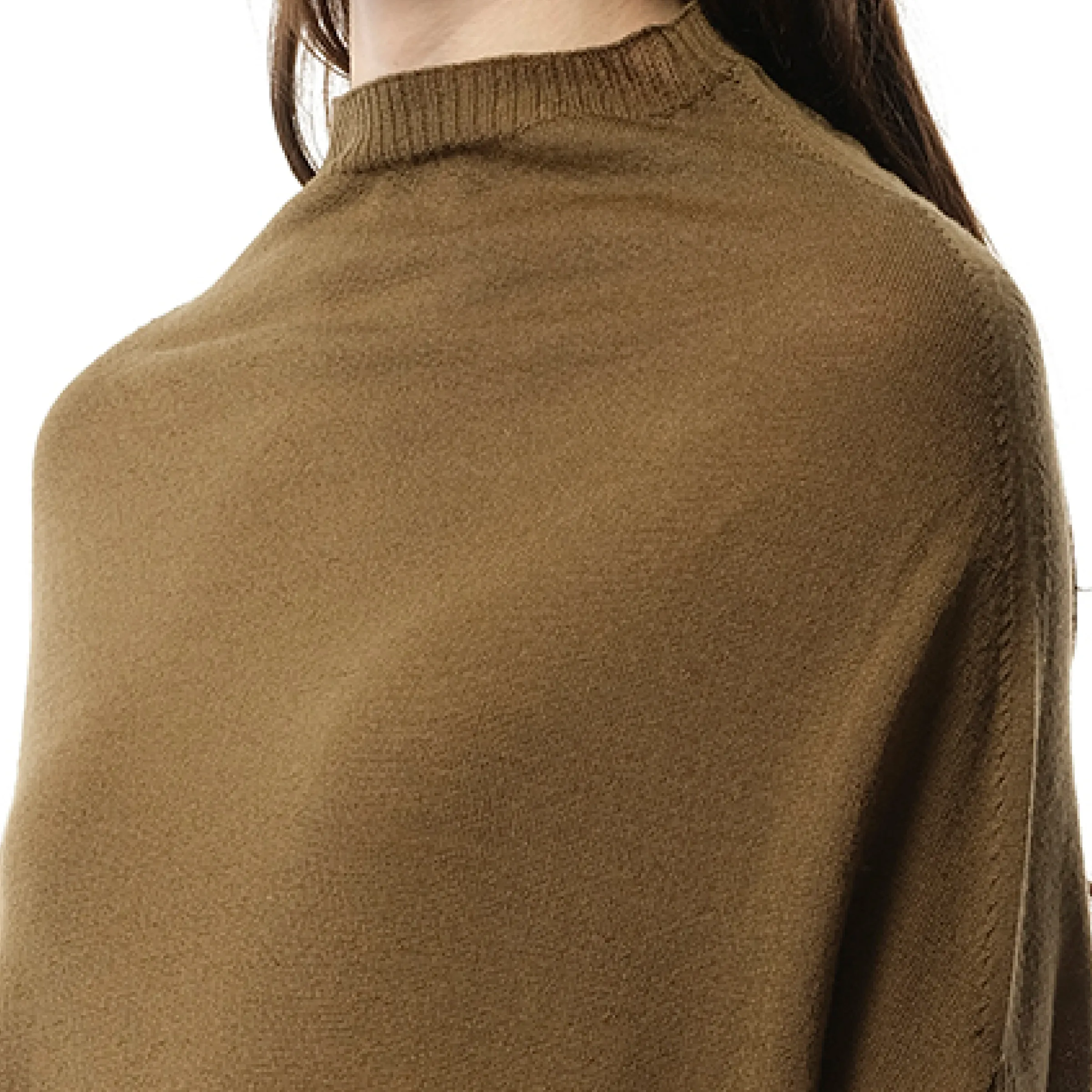 Long Sleeve Crater Knit Sweater in Bean