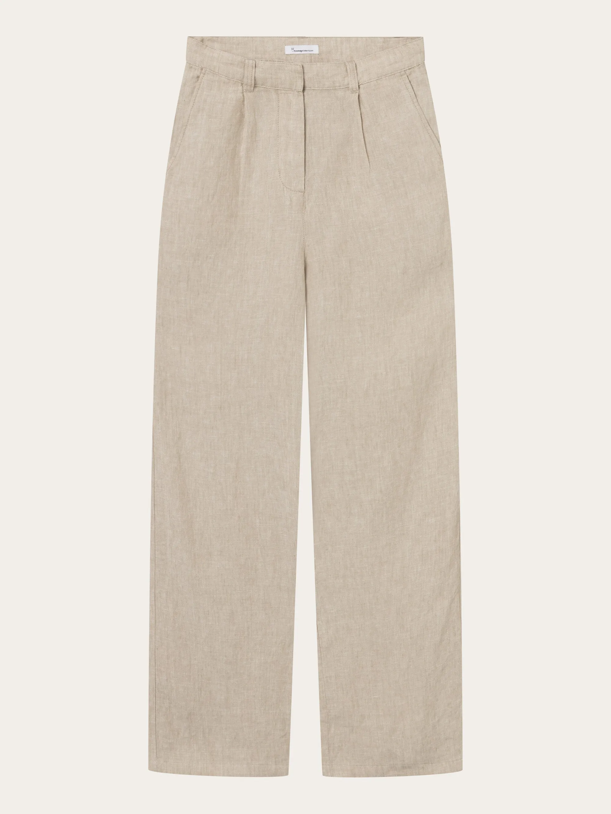 Loose natural linen pants - Light feather gray