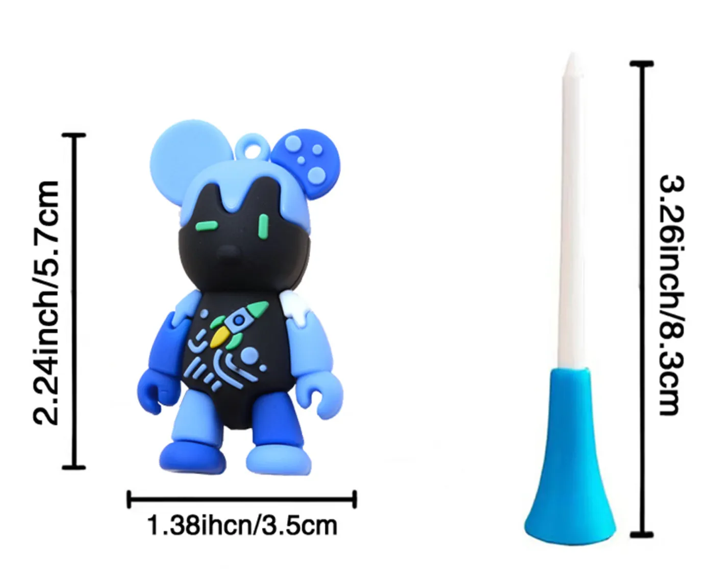 Loss Prevention Golf Tee with Bear - Blue