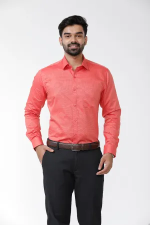 Luxor - Peach Red Formal Shirts for Men | Ariser